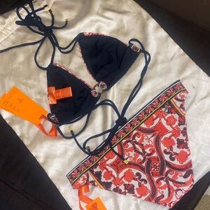 Hale Bob Black and Red Bikini